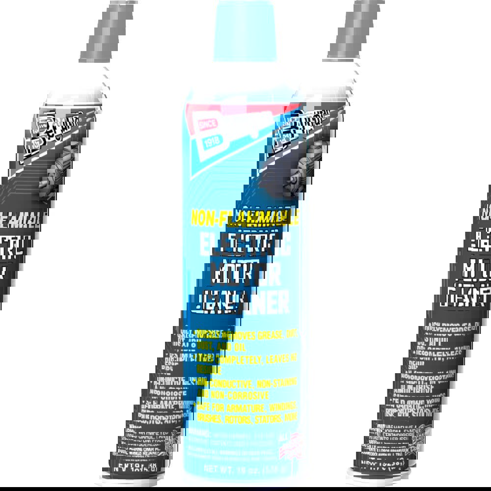 Automotive Cleaners & Degreaser; Product Type: Electric Motor Cleaner ; Container Type: Aerosol Can ; Container Size: 19 oz ; Flammability: Non-Flammable ; Chlorinated: No ; UNSPSC Code: 47131828